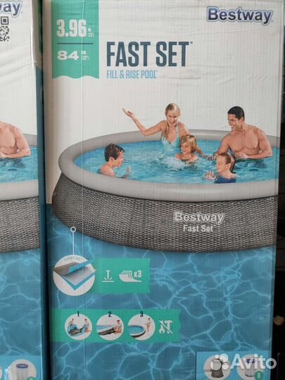 Бассейн Bestway Fast Set 57376, 396х84 см