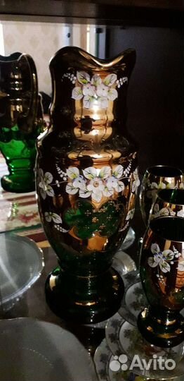 Графин со стаканами богемия чешская