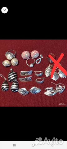 Серьги и кольца из серебра