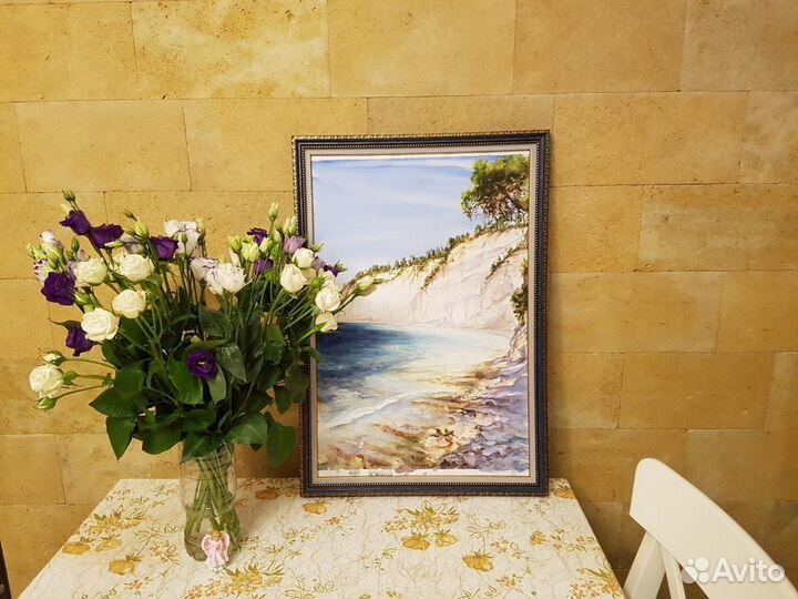 Картина морской пейзаж акварелью Геленджик