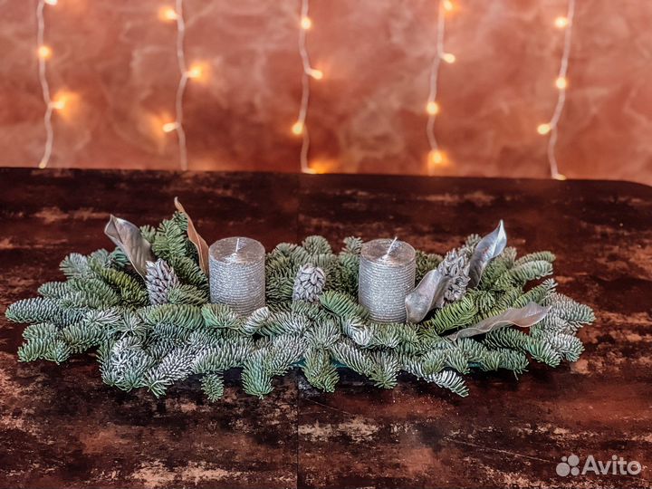 Новогодняя композиция на стол decor декор нобилис