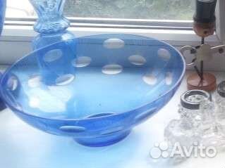 Ваза,Блюдо цветное стекло СССР