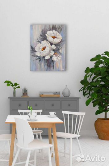 Цветы, картина маслом