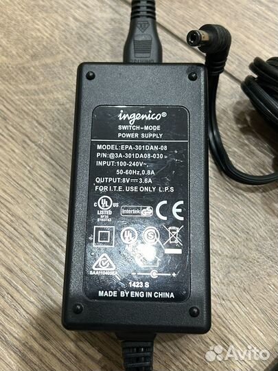 Блок питания Ingenico 8в 3,6А