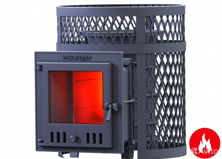 Чугунная печь для бани искандер 18 (м в сетке)