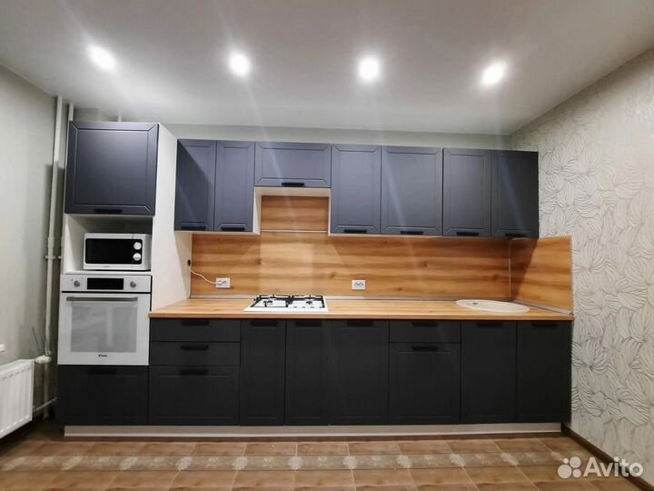 Кухонный гарнитур серый новый