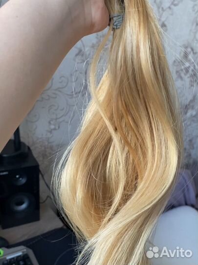 Волосы для наращивания 45 см блонд