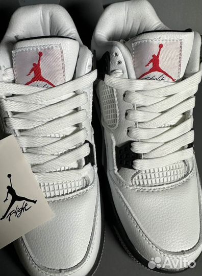 Кроссовки Air Jordan 4 White Oreo Люкс