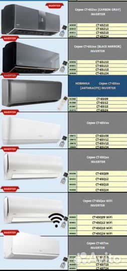Сплит система чёрная centek 65G10(gray)