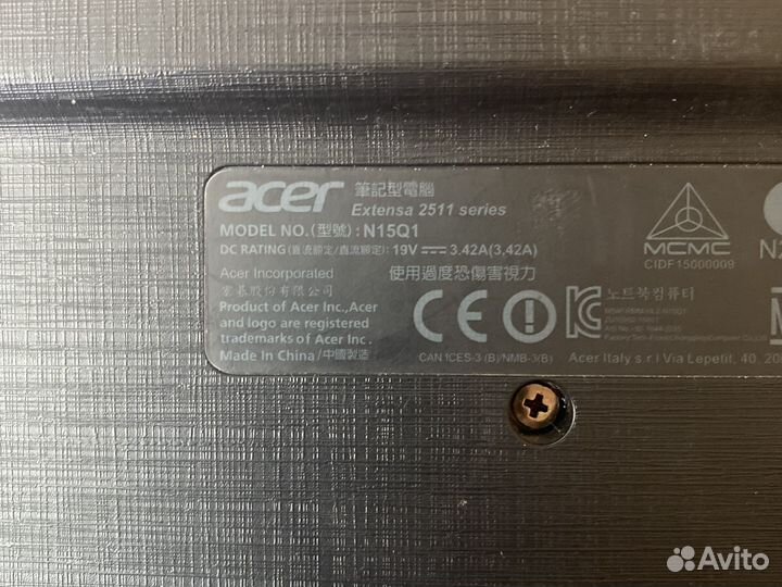 Ноутбук acer intel(R) Core(TM) i3-5005u 2GHz