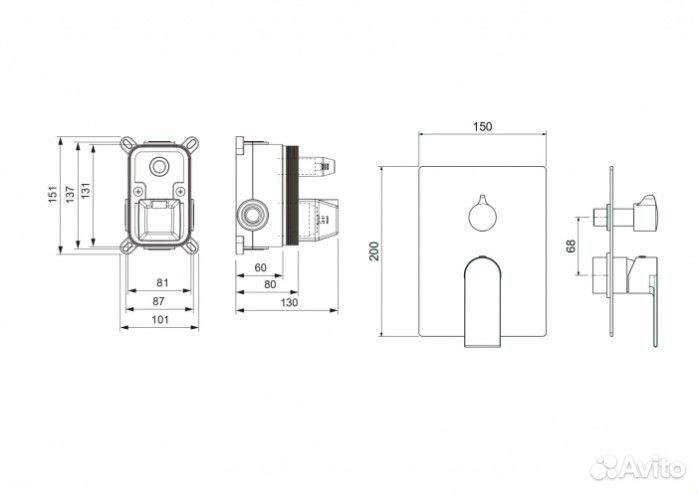 Смеситель для ванны Aquatek Лира AQ1446MB