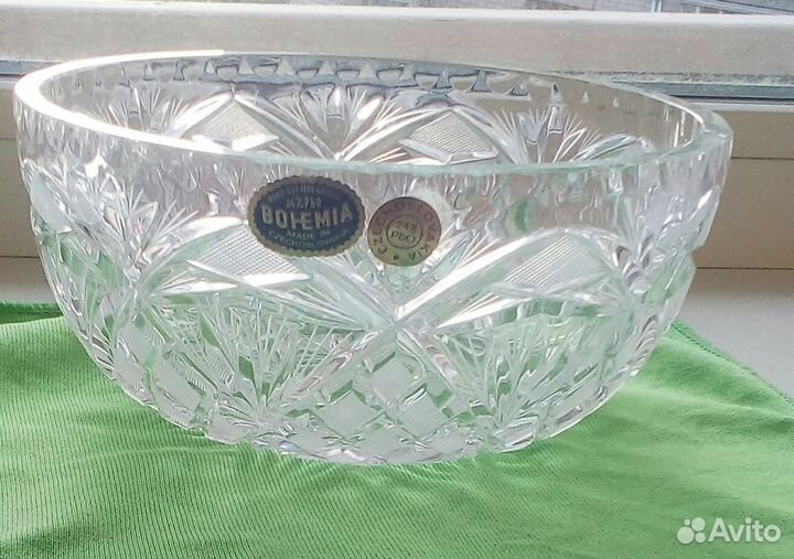 Хрустальная ваза для фруктов Богемия