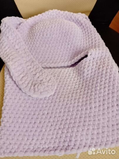 Балаклава вязаная с ушками для девочки