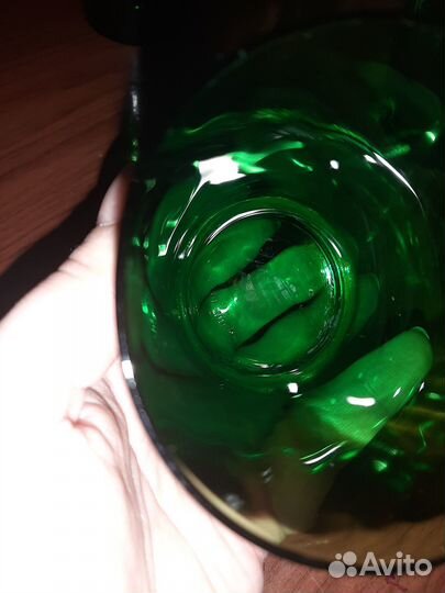 Кувшин и стаканы зеленое стекло Италия (винтаж)