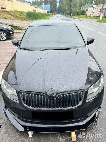 Губа накладка переднего бампера skoda octavia a7