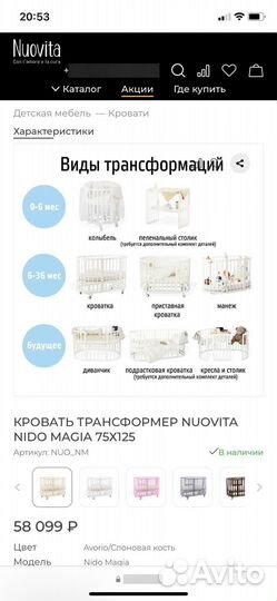 Детская кровать nuovita