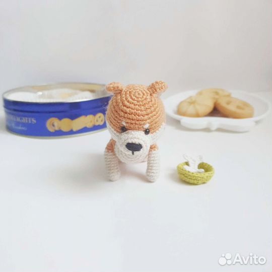 Вязаный щенок Сиба