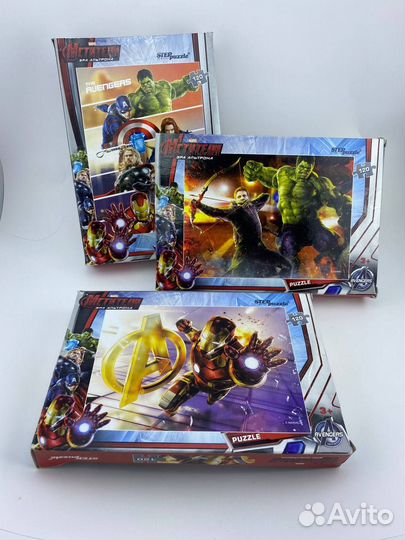 Пазлы детские человек паук, мстители, марвел