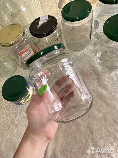 Чистые стеклянные банки винтовые и простые 10 шт