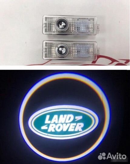 Штатная проекция логотипа Land Rover в двери