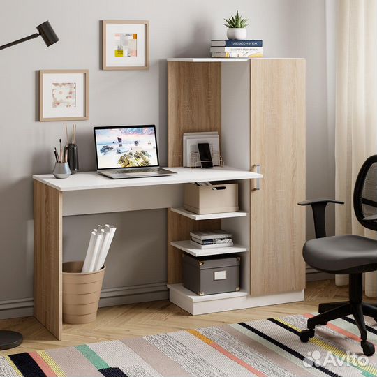 Стол компьютерный с пеналом сонома