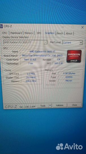 Видеокарта MSI rx5600xt