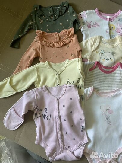 Боди пакетом для девочки 56р