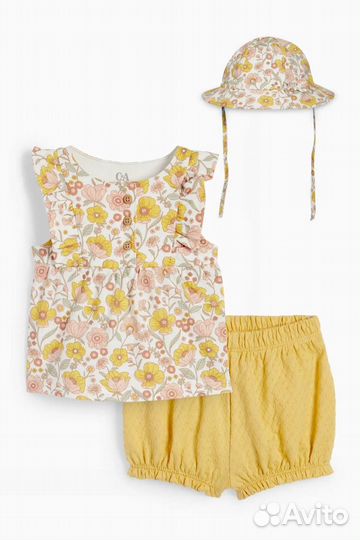 Комплект летний на девочку 56 с панамой