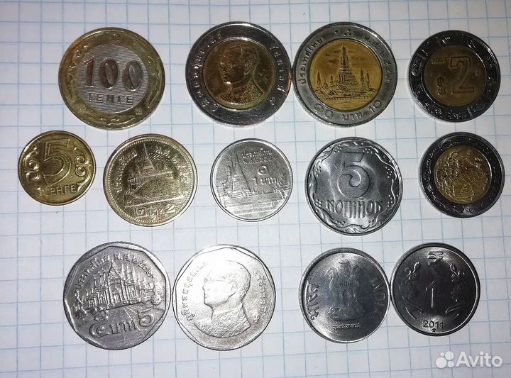 Монеты Индия, Мексика, Таиланд, Украина