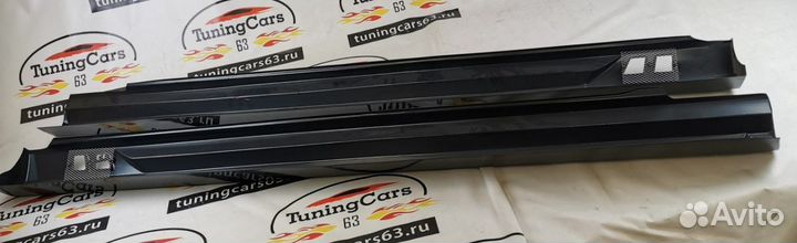 Пластиковые накладки порогов Шевроле Ланос