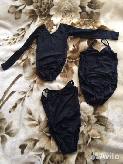 Купальник для танцев черный и балетки