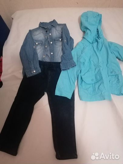 Рубашка, джинсы, ветровка