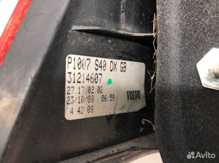 Фонарь P1007S40dxgb Volvo S40 / V50 (2004-2013)