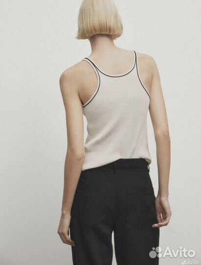 Майка топ в рубчик Massimo Dutti