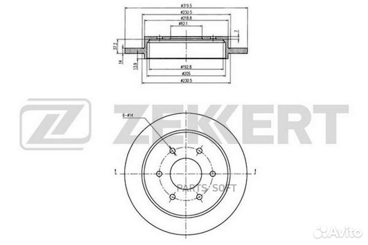 Диск торм. задн. Infinity QX56 03- zekkert BS6246