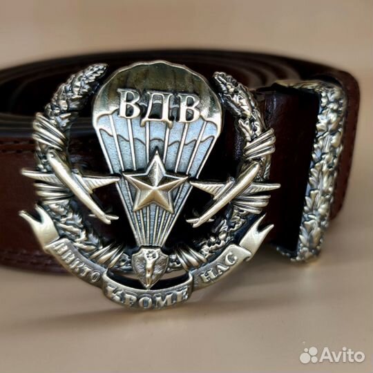 Подарочный мужской ремень вдв с бляхой