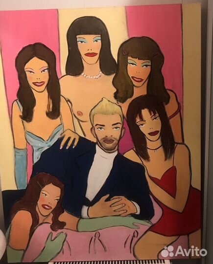 Интерьерная картина маслом холст 80*100 Girls