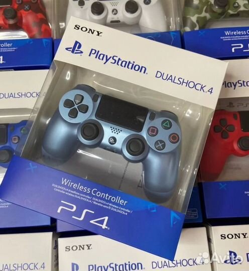 Геймпад PS4 синий джойстик