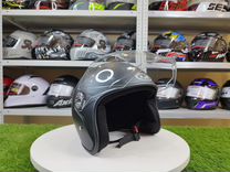 Шлем для скутера полуоткрытый. Черный матовый