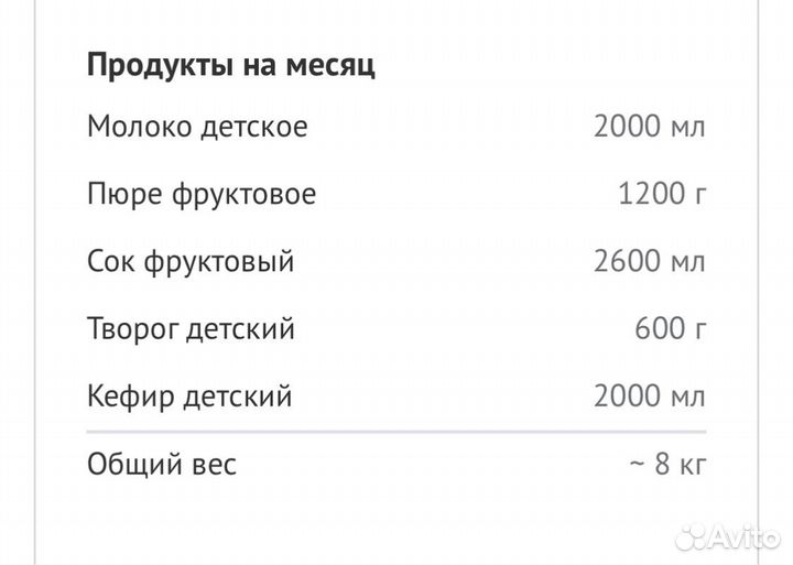 Детское питание Агуша