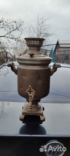 Самовар латунь на дровах СССР вснх