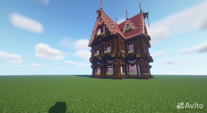 Большой красивый особняк в Minecraft