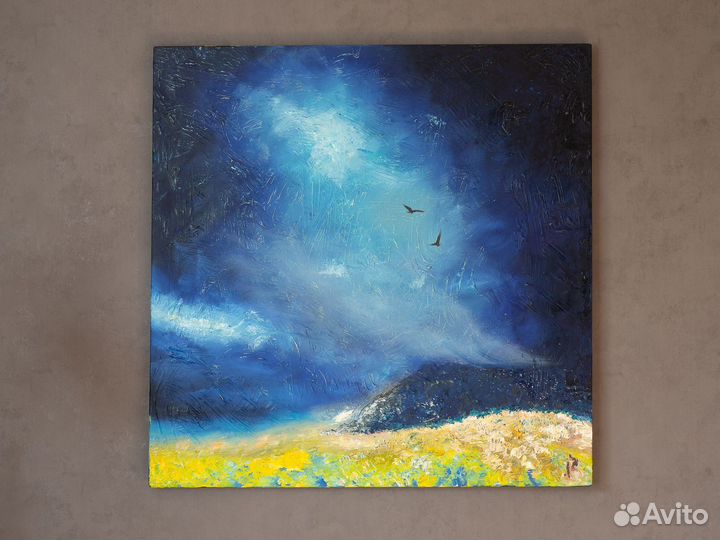 Большая картина маслом на холсте пейзаж