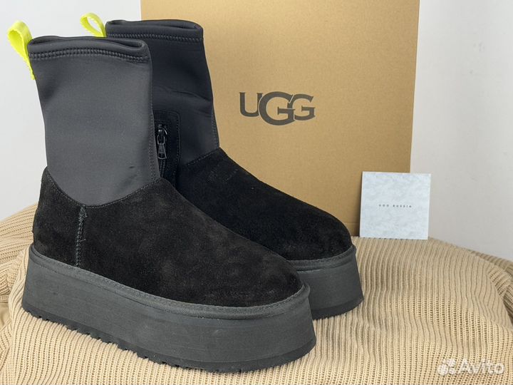 Угги UGG Dipper Black женские на платформе