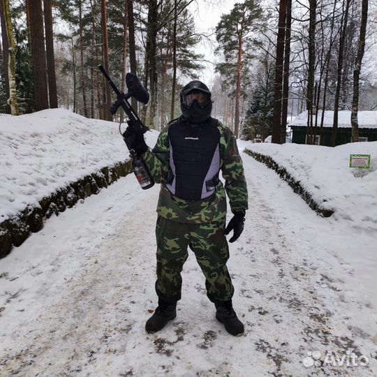Маска костюм и перчатки для пейнтбола