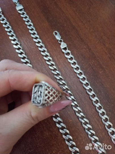 Мужская серебряная цепь бу