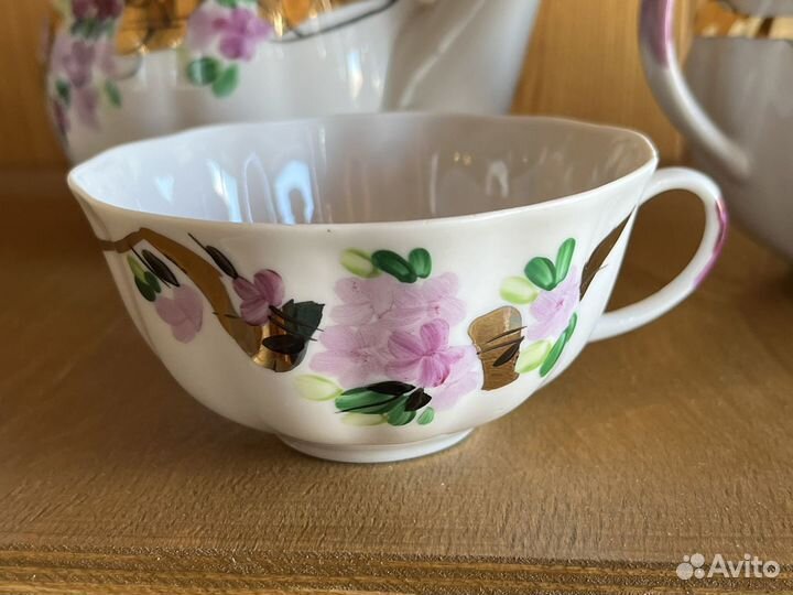 Сервиз чайный Дулево Багульник - Сирень фарфор 1с