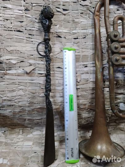 Рожок обувной бронза тяжёлый традиционный