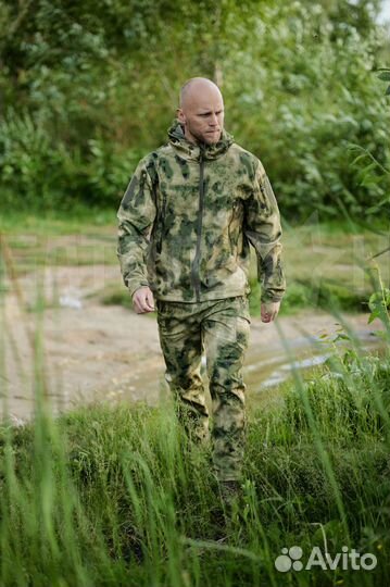 Тактический костюм Softshell, зелёный мох