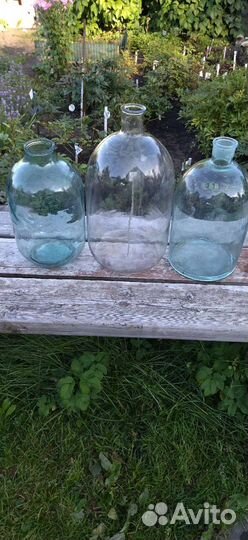 Бутыль стеклянная 10, 12 л 3 штуки